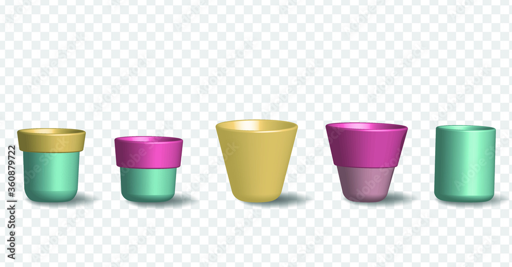 pastel milk cup isolate background. a set of colorful 3d cup vector.