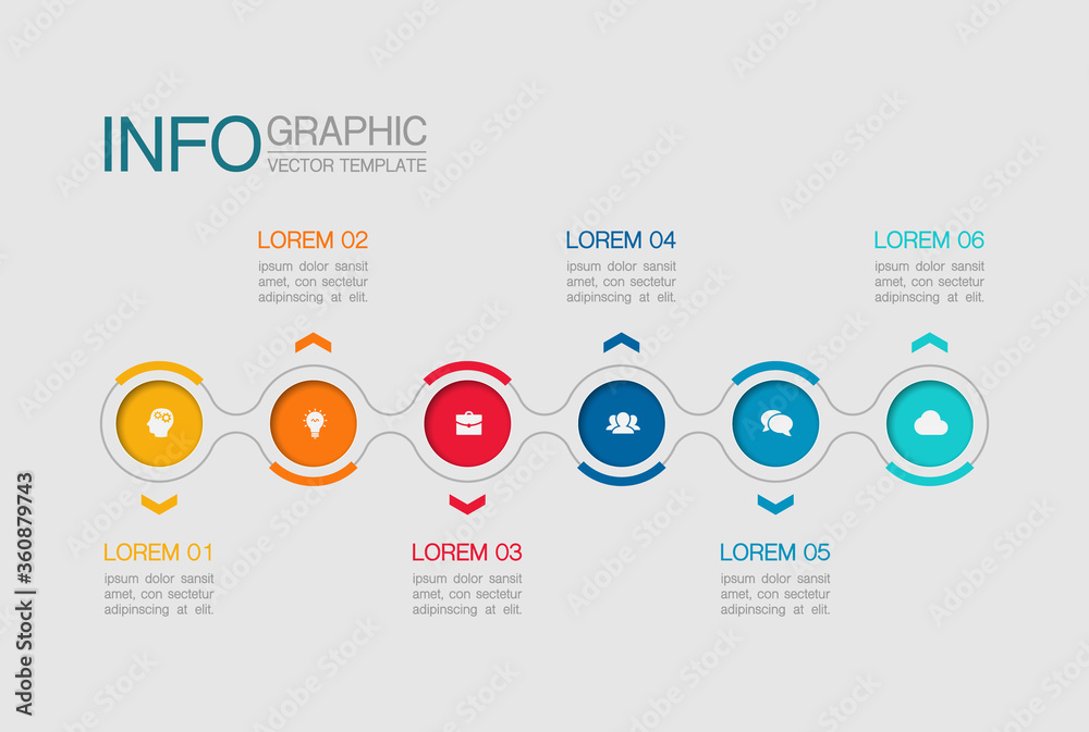 Vector infographic template with 6 steps or options. Data presentation, business concept design for web, brochure, diagram. Vector infographic template with 6 steps or options. Data presentation, business concept design for web, brochure, diagram.
