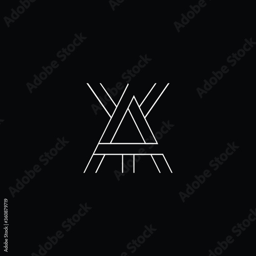 Professional Innovative Initial AY logo and YA logo. Letter AY YA LOGO Minimal elegant Monogram. Premium Business Artistic Alphabet symbol and sign