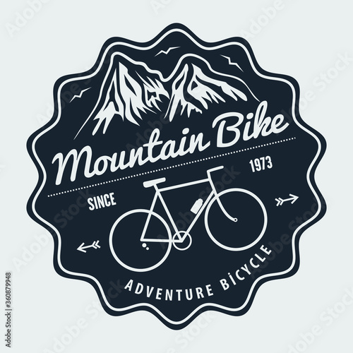 Mountain biking. Concept for shirt or logo. Vector illustration.  
