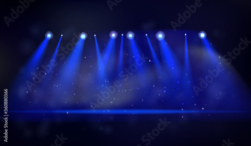 Abstract blue stage