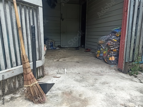 broom and shovel