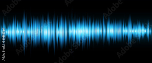Sound waves oscillating dark blue light