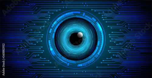 Blue eye cyber circuit future technology concept background