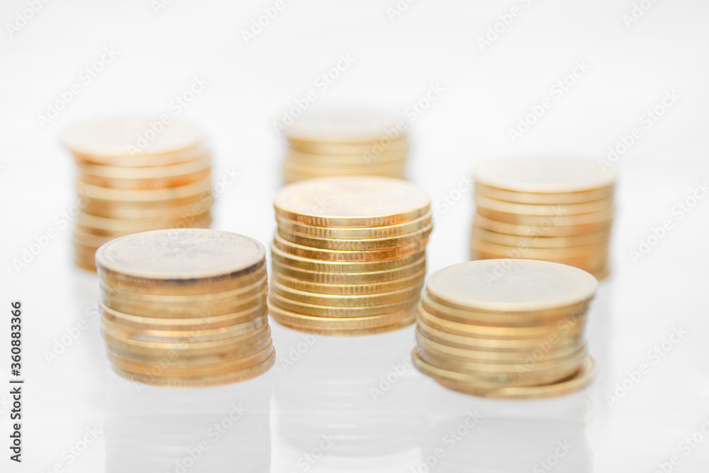 Stack of coin on a white background. Stack of coin on a white background.