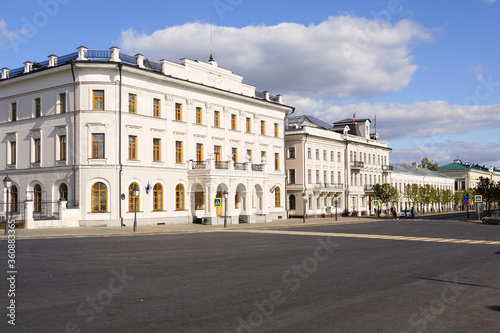Kazan, Russia - September 4, 2019. The building of the Kazan City Council. May 1 Square