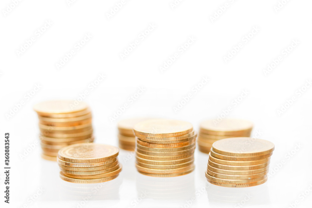 Stack of coin on a white background Stack of coin on a white background
