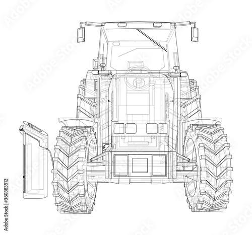 Electric Farm Tractor Charging Station Sketch