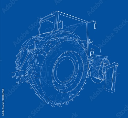 Electric Farm Tractor Charging Station Sketch