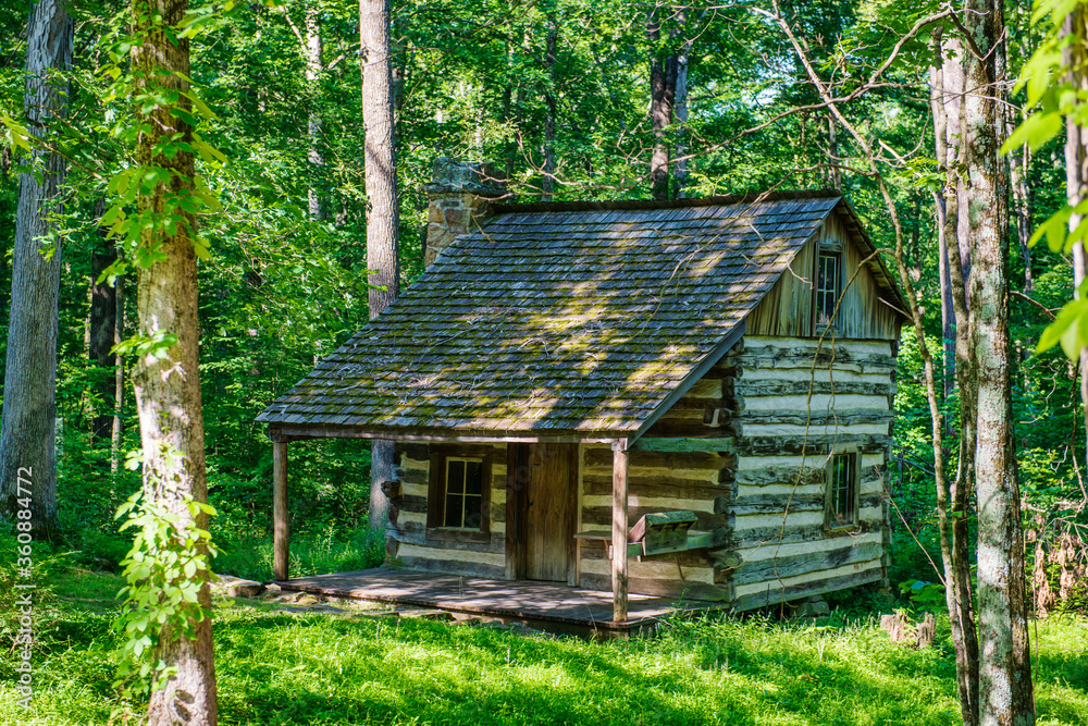 Log Cabin in Public Park. JC Steele Park in Southern Indiana. Log Cabin in Public Park. JC Steele Park in Southern Indiana.