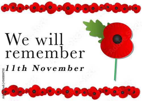 We will remember 11th November - Remembrance Day vector