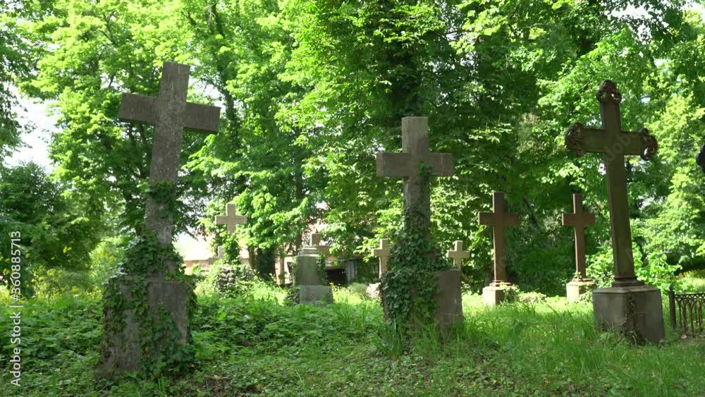 Old crosses on an ancient german graveyard Old crosses on an ancient german graveyard
