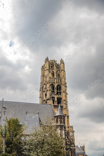Tower of 4th century Cathedral of Nôtre-dame de Rouen in Rouen, Normandy, France photo