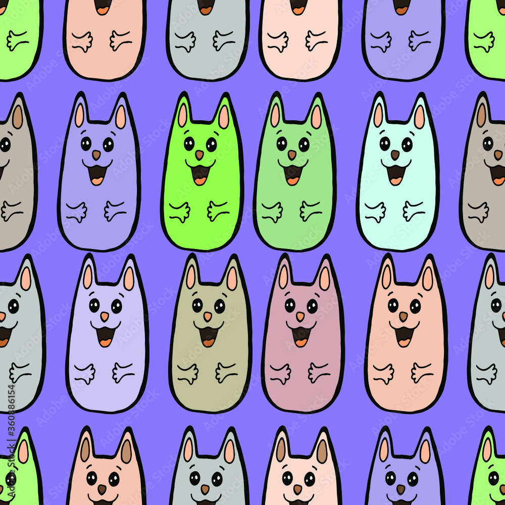 seamless pattern with cats