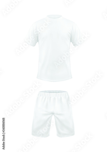 White Tshirt and Shorts mockup AI file front sidepose photo