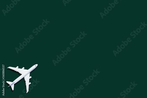 commercial airplane on black background 3d rendering © Angelov