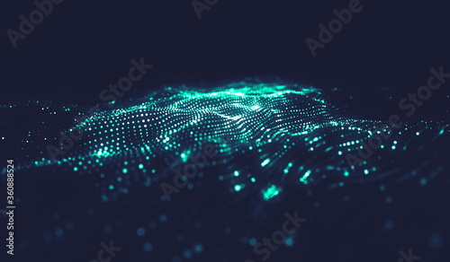 Abstract polygonal space low poly dark background with connecting dots and lines.