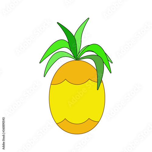 Food allergen - a pineapple. Stylized as a pineapple fruit vector illustration in flat style isolated on white background.