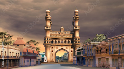 Charminar vintage look from Hyderabad a monument which recognized by the world photo