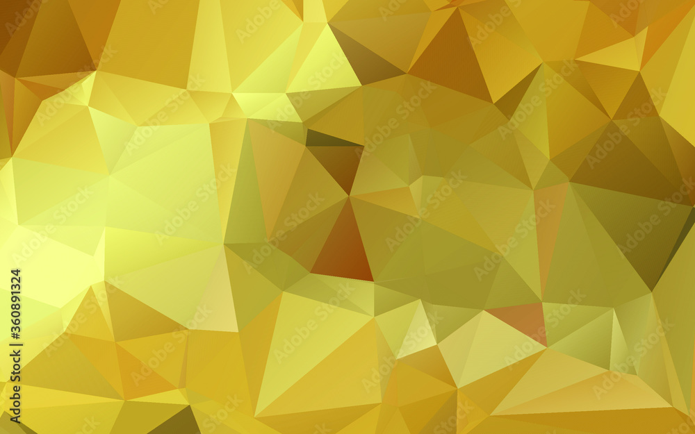 Modern (Golden) Polygonal shapes background, low poly triangles mosaic, golden or gold crystals backdrop, vector design wallpaper. High technology and luxury concept.