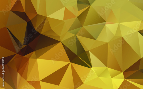 Modern (Golden) Polygonal shapes background, low poly triangles mosaic, golden or gold crystals backdrop, vector design wallpaper. High technology and luxury concept.
