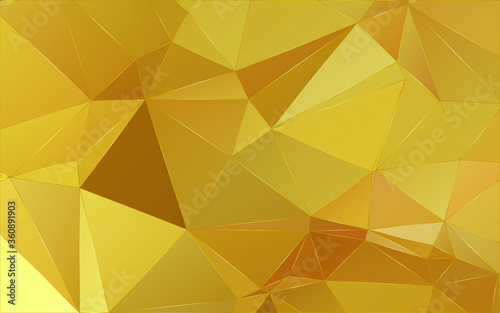 Modern (Golden) Polygonal shapes background, low poly triangles mosaic, golden or gold crystals backdrop, vector design wallpaper. High technology and luxury concept.