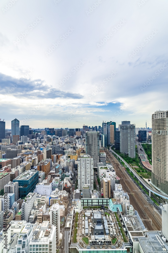 Obraz premium 東京都港区浜松町から見た東京の都市風景