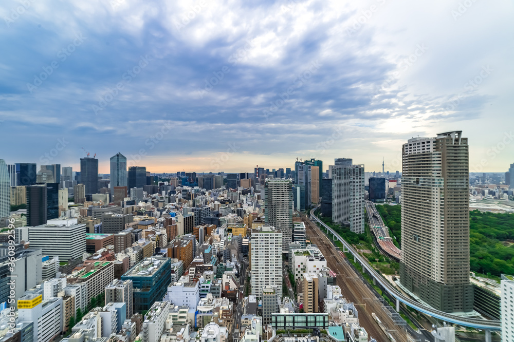 Obraz premium 東京都港区浜松町から見た東京の都市風景