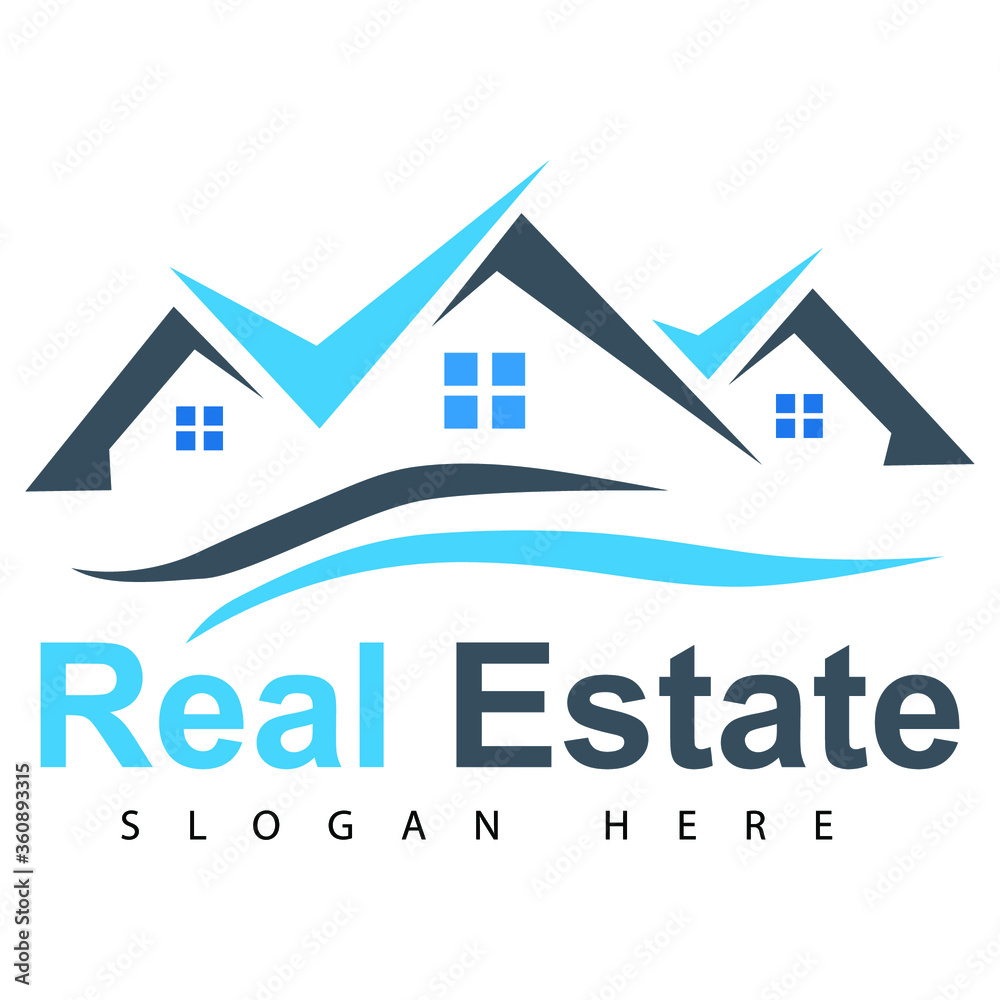 Creative modern real estate house logo design in vector format