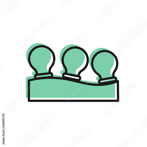 Black line Vacuum cans icon isolated on white background. Massage jars for face and body. Medical anticellulite cups. Vector.