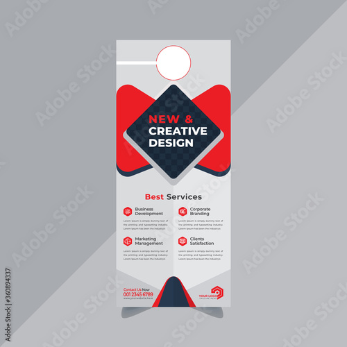 Cooperate Door Hanger real estate and modern Door hanger mockup Door hanger template photo