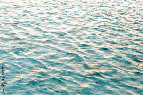 Sunlight that hits the water waves. photo
