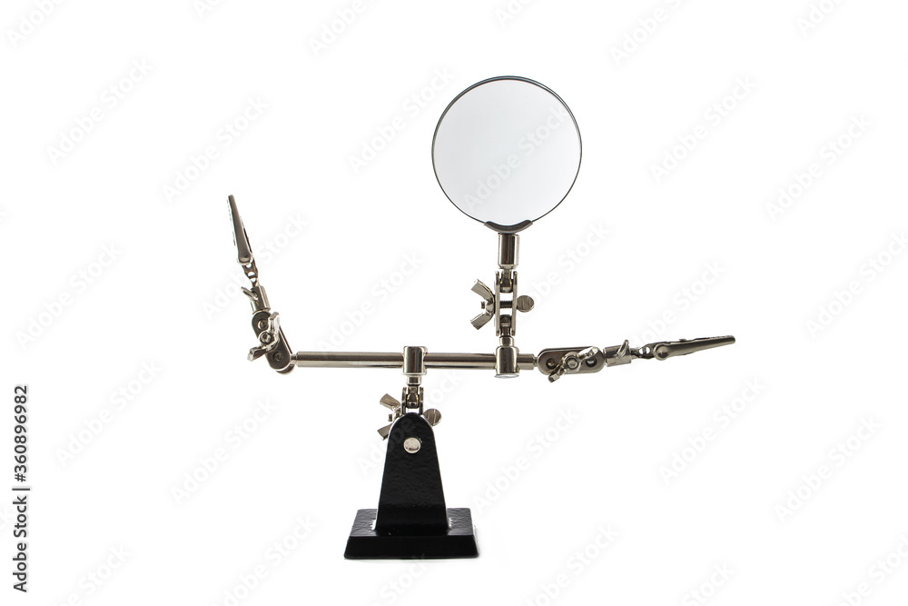 Naklejka premium Magnifier tool isolated on white background