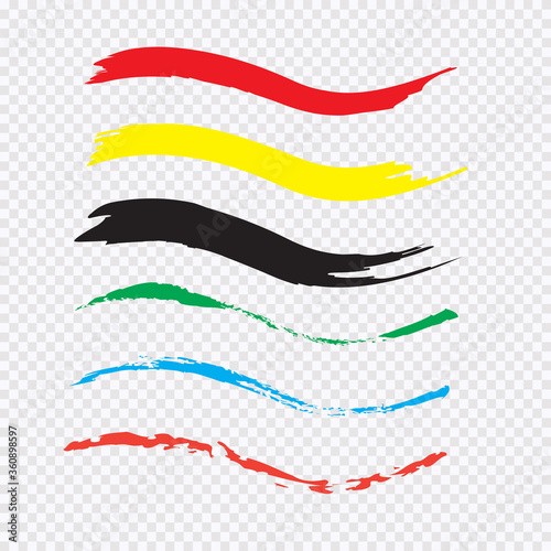 Colorful vector watercolor brush strokes. transparent background