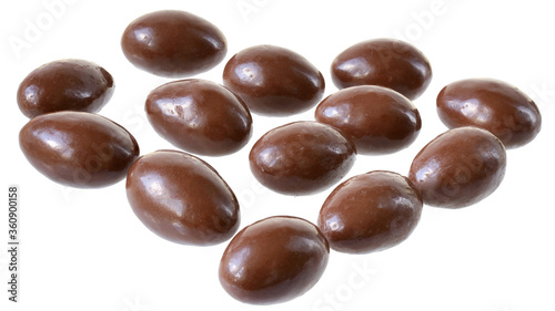 Chocolate balls close up isolated