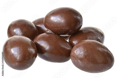 Chocolate balls close up isolated