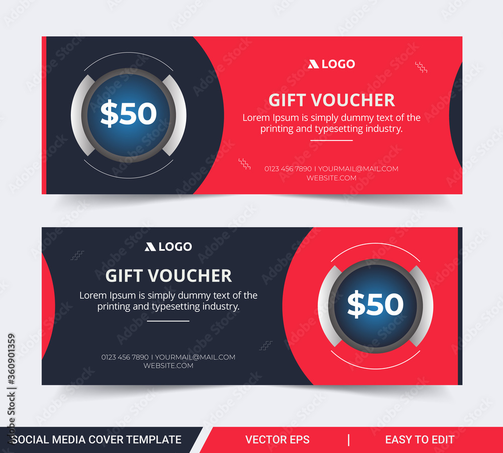 Obraz premium Gift or discount voucher template with modern design for your business
