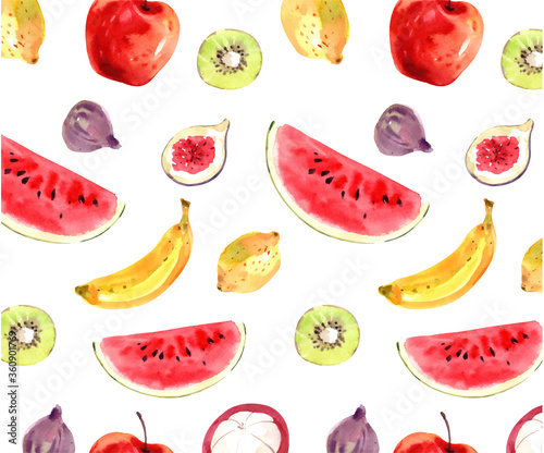 Fototapeta Naklejka Na Ścianę i Meble -  seamless background with fruits