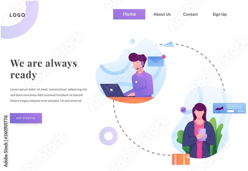 web landing page costumer service