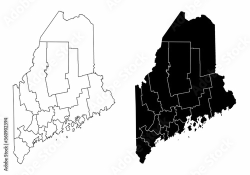 Maine county maps