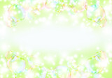 Soap Bubbles on light green background