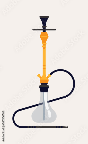 Creative geometric flat design element hookah or shisha, isolated.