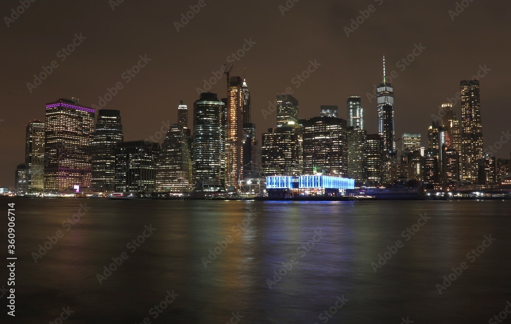 New York skyline by night