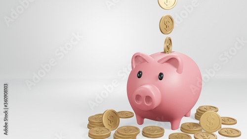 Pig piggy bank illustration The concept of saving or saving money or opening a bank account The concept of an investment icon in the form of a pig piggy bank toy. White background.
