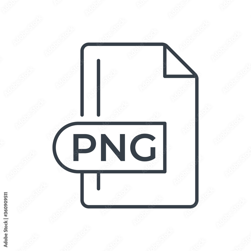 PNG File Format Icon. PNG extension line icon. PNG File Format Icon. PNG extension line icon.