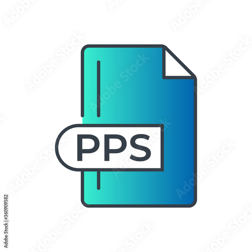 PPS File Format Icon. PPS extension gradiant icon.