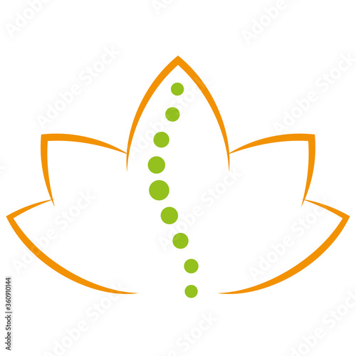 Blätter, Pflanze und Wirbelsäule, Heilpraktiker und Chiropraktiker Logo