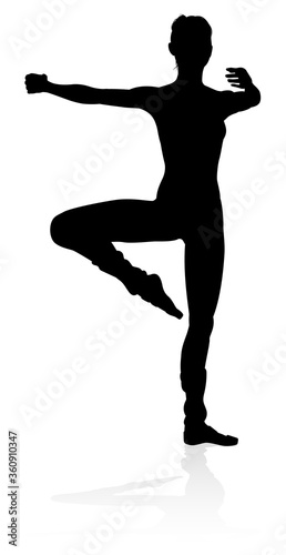 Ballet dancer silhouette dancing posed position