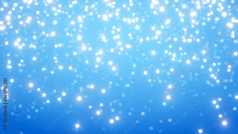 falling blue white particles backdrop lights