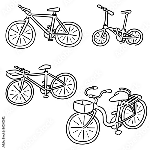 vector set of bicycle